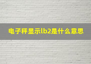 电子秤显示lb2是什么意思