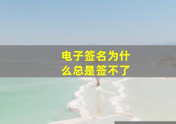 电子签名为什么总是签不了