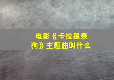 电影《卡拉是条狗》主题曲叫什么