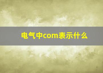 电气中com表示什么