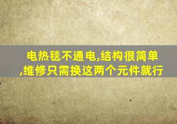 电热毯不通电,结构很简单,维修只需换这两个元件就行