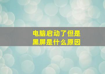 电脑启动了但是黑屏是什么原因