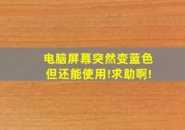 电脑屏幕突然变蓝色但还能使用!求助啊!