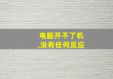 电脑开不了机,没有任何反应