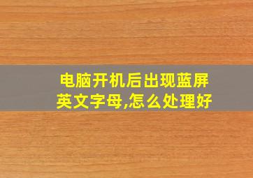 电脑开机后出现蓝屏英文字母,怎么处理好