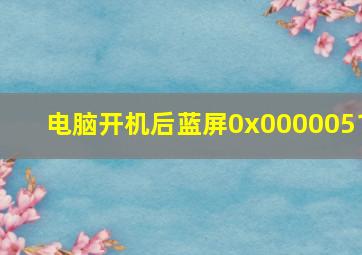 电脑开机后蓝屏0x0000051