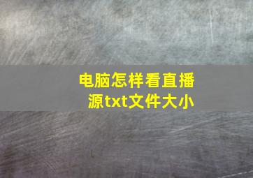 电脑怎样看直播源txt文件大小