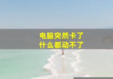 电脑突然卡了什么都动不了