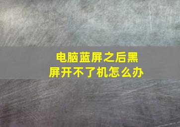 电脑蓝屏之后黑屏开不了机怎么办