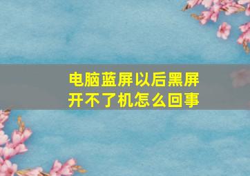 电脑蓝屏以后黑屏开不了机怎么回事