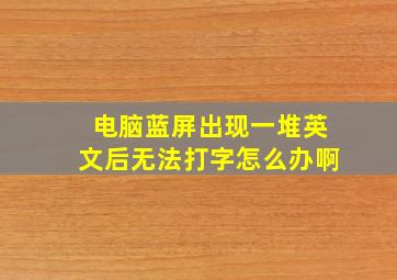 电脑蓝屏出现一堆英文后无法打字怎么办啊