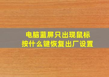 电脑蓝屏只出现鼠标按什么键恢复出厂设置