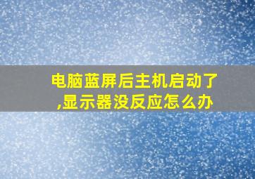 电脑蓝屏后主机启动了,显示器没反应怎么办