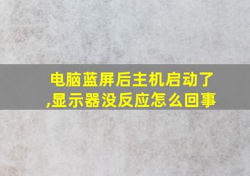 电脑蓝屏后主机启动了,显示器没反应怎么回事