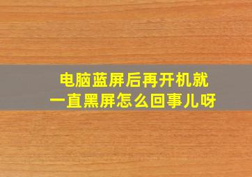 电脑蓝屏后再开机就一直黑屏怎么回事儿呀