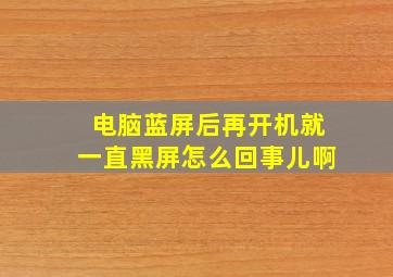 电脑蓝屏后再开机就一直黑屏怎么回事儿啊