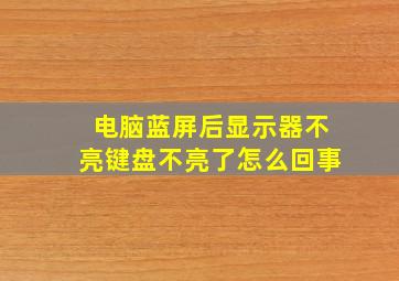 电脑蓝屏后显示器不亮键盘不亮了怎么回事