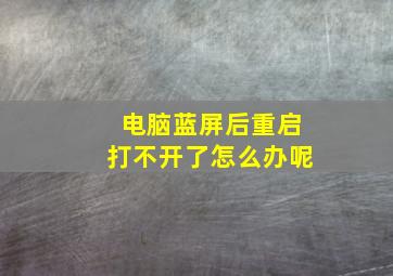 电脑蓝屏后重启打不开了怎么办呢