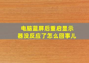 电脑蓝屏后重启显示器没反应了怎么回事儿