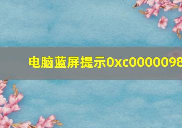 电脑蓝屏提示0xc0000098