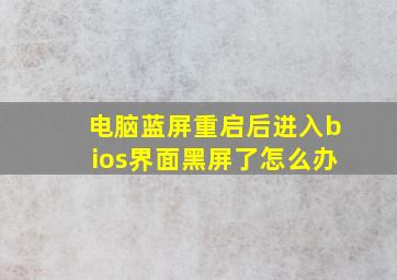 电脑蓝屏重启后进入bios界面黑屏了怎么办