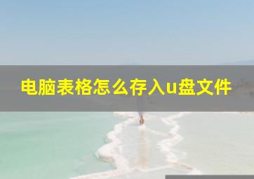 电脑表格怎么存入u盘文件