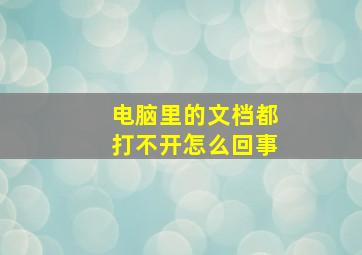 电脑里的文档都打不开怎么回事