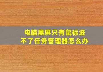 电脑黑屏只有鼠标进不了任务管理器怎么办