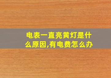 电表一直亮黄灯是什么原因,有电费怎么办