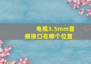 电视3.5mm音频接口在哪个位置