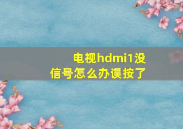 电视hdmi1没信号怎么办误按了