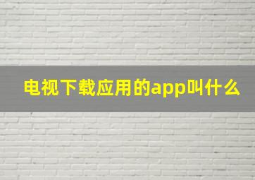 电视下载应用的app叫什么