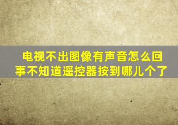 电视不出图像有声音怎么回事不知道遥控器按到哪儿个了