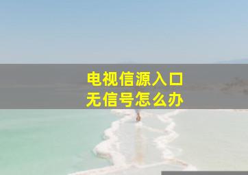 电视信源入口无信号怎么办