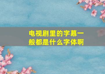 电视剧里的字幕一般都是什么字体啊