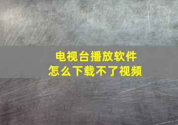 电视台播放软件怎么下载不了视频