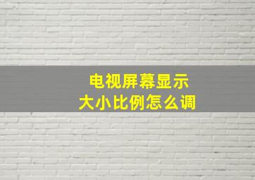 电视屏幕显示大小比例怎么调