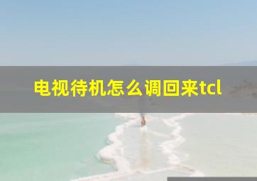 电视待机怎么调回来tcl