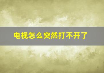 电视怎么突然打不开了