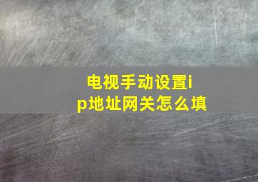 电视手动设置ip地址网关怎么填