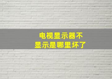 电视显示器不显示是哪里坏了