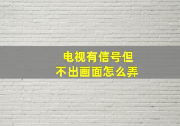 电视有信号但不出画面怎么弄