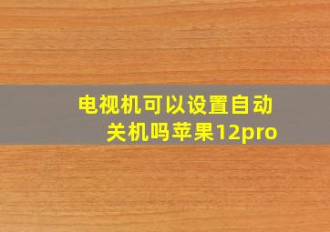 电视机可以设置自动关机吗苹果12pro