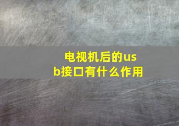 电视机后的usb接口有什么作用