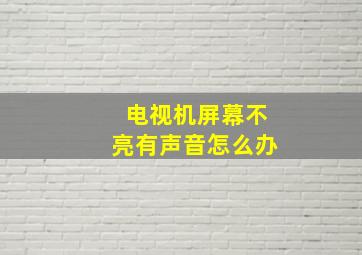 电视机屏幕不亮有声音怎么办