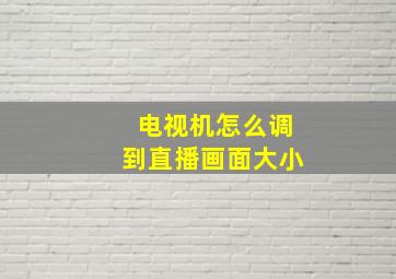 电视机怎么调到直播画面大小