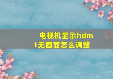 电视机显示hdm1无画面怎么调整