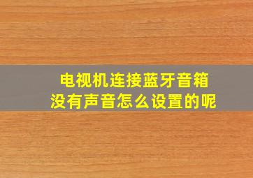 电视机连接蓝牙音箱没有声音怎么设置的呢