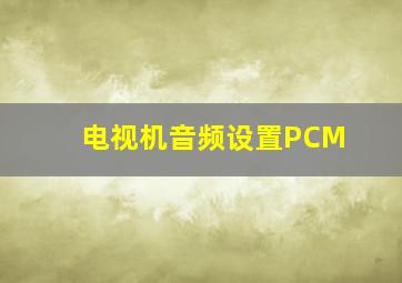 电视机音频设置PCM