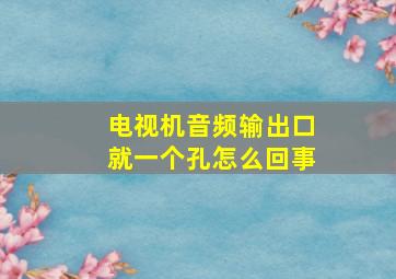 电视机音频输出口就一个孔怎么回事